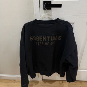 Fear Of God Essentials Black Classic Fleece Crewneck Sweater Men Size 2XL